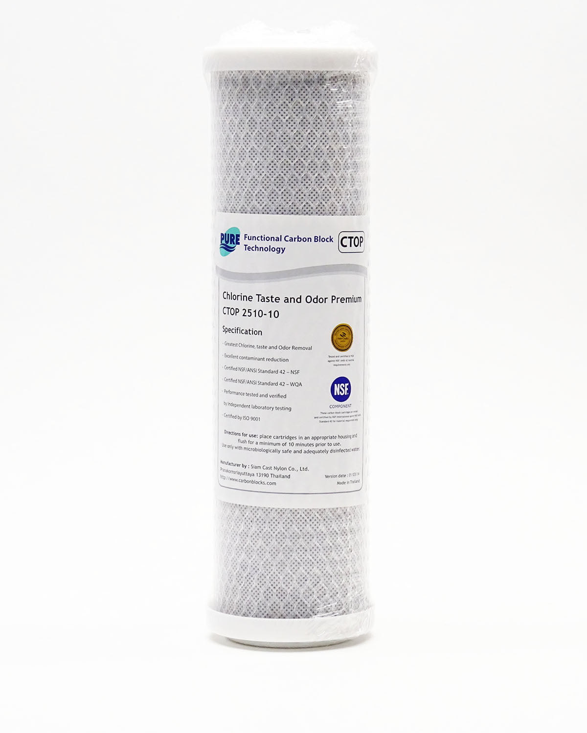 RO Carbon Block NSF Certified 10" X 2.5" - 10 Micron